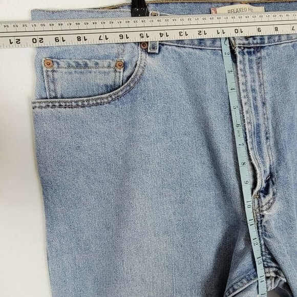 Vintage Levis 550 Jeans Mens 40x30* Blue Relaxed Straight Leg Black Bat Wing Tag - Picture 6 of 12